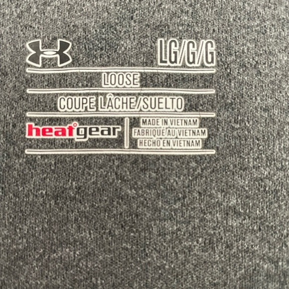 Under Armor Girls V-neck Logo T-shirt. Short sleeve size Large, color Gray. - Picture 3 of 4